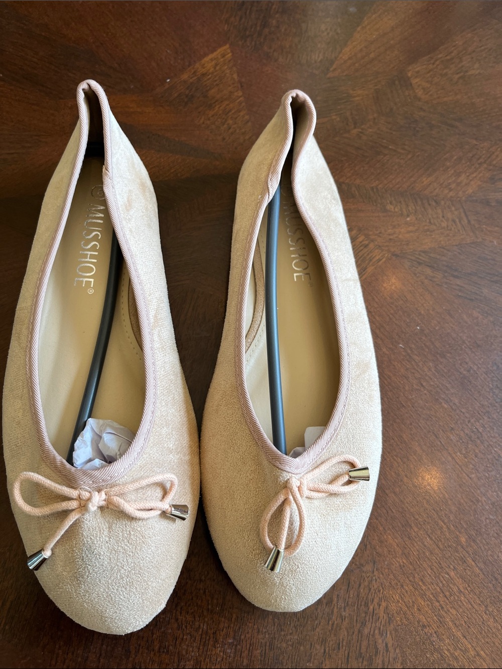 Mossimo Supply Co. Blush Suede Ballet Flats with Bow